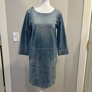 AG Adriano Goldschmied Light Blue Long Sleeve Dress